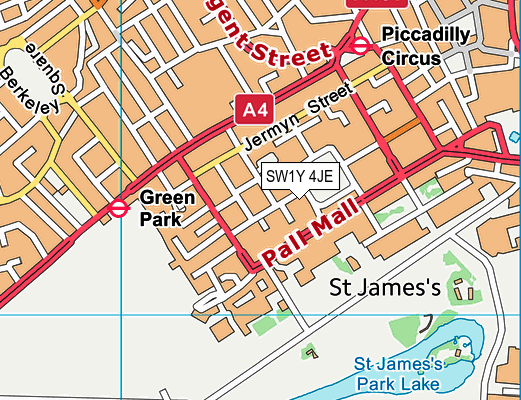 SW1Y 4JE map - OS VectorMap District (Ordnance Survey) SW1Y 4JE map - OS VectorMap District (Ordnance Survey)