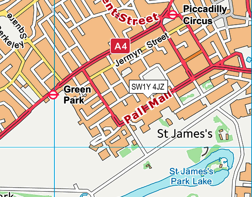SW1Y 4JZ map - OS VectorMap District (Ordnance Survey) SW1Y 4JZ map - OS VectorMap District (Ordnance Survey)