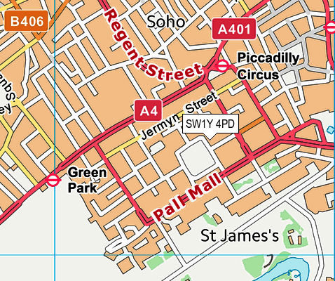 SW1Y 4PD map - OS VectorMap District (Ordnance Survey) SW1Y 4PD map - OS VectorMap District (Ordnance Survey)