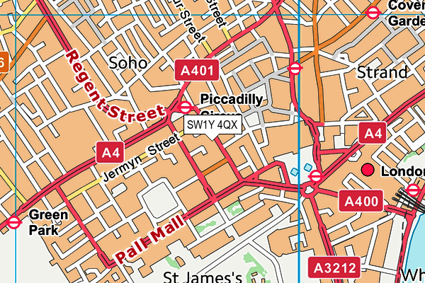 SW1Y 4QX map - OS VectorMap District (Ordnance Survey) SW1Y 4QX map - OS VectorMap District (Ordnance Survey)
