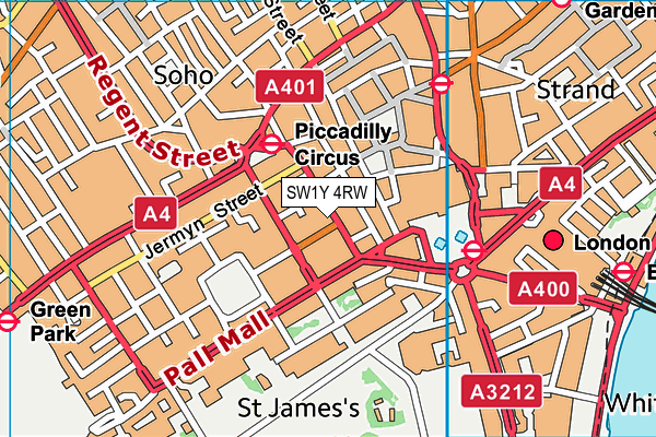 SW1Y 4RW map - OS VectorMap District (Ordnance Survey) SW1Y 4RW map - OS VectorMap District (Ordnance Survey)