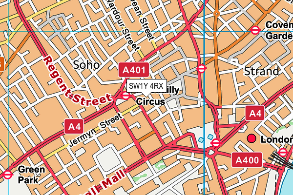SW1Y 4RX map - OS VectorMap District (Ordnance Survey)