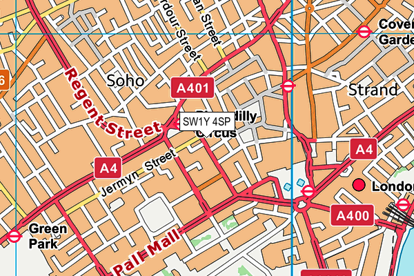 SW1Y 4SP map - OS VectorMap District (Ordnance Survey)