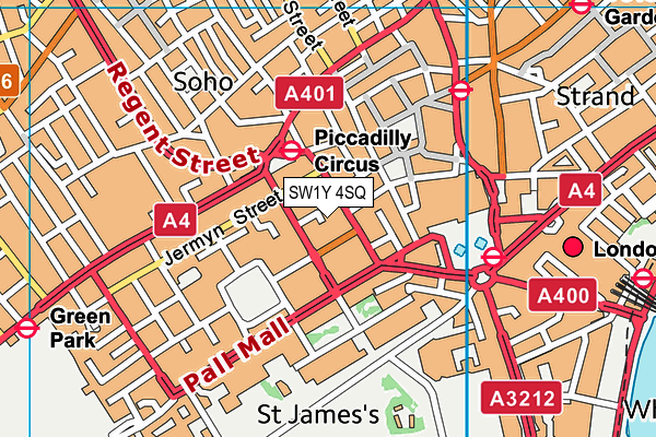 SW1Y 4SQ map - OS VectorMap District (Ordnance Survey)