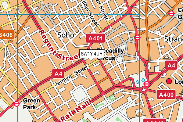 SW1Y 4UH map - OS VectorMap District (Ordnance Survey) SW1Y 4UH map - OS VectorMap District (Ordnance Survey)