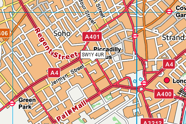 SW1Y 4UR map - OS VectorMap District (Ordnance Survey)