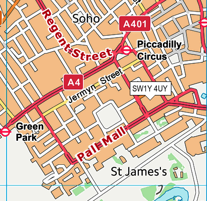 SW1Y 4UY map - OS VectorMap District (Ordnance Survey) SW1Y 4UY map - OS VectorMap District (Ordnance Survey)