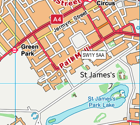 SW1Y 5AA map - OS VectorMap District (Ordnance Survey) SW1Y 5AA map - OS VectorMap District (Ordnance Survey)