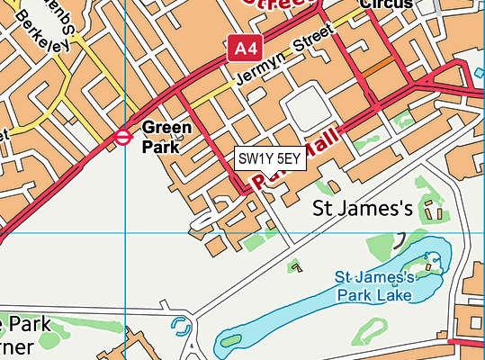SW1Y 5EY map - OS VectorMap District (Ordnance Survey) SW1Y 5EY map - OS VectorMap District (Ordnance Survey)