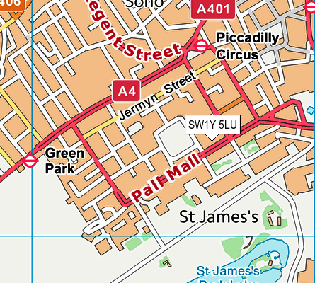 SW1Y 5LU map - OS VectorMap District (Ordnance Survey)