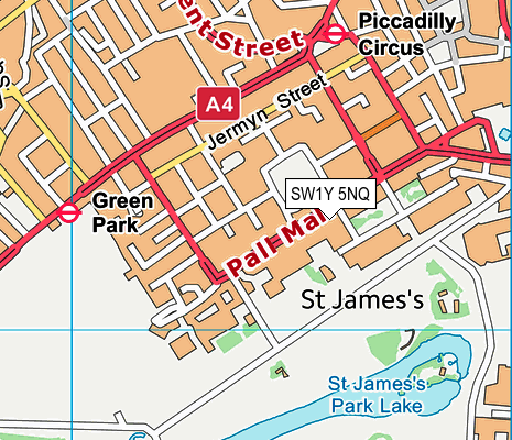 SW1Y 5NQ map - OS VectorMap District (Ordnance Survey)