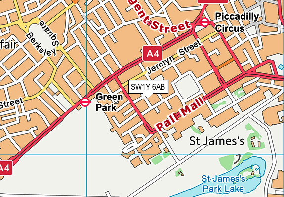 SW1Y 6AB map - OS VectorMap District (Ordnance Survey) SW1Y 6AB map - OS VectorMap District (Ordnance Survey)