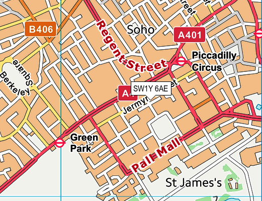 SW1Y 6AE map - OS VectorMap District (Ordnance Survey) SW1Y 6AE map - OS VectorMap District (Ordnance Survey)