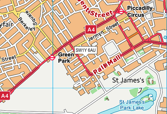 SW1Y 6AU map - OS VectorMap District (Ordnance Survey) SW1Y 6AU map - OS VectorMap District (Ordnance Survey)
