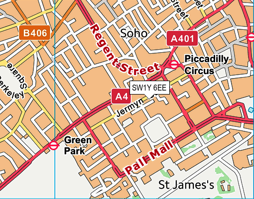 SW1Y 6EE map - OS VectorMap District (Ordnance Survey) SW1Y 6EE map - OS VectorMap District (Ordnance Survey)