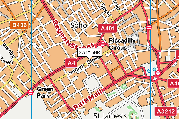 SW1Y 6HR map - OS VectorMap District (Ordnance Survey) SW1Y 6HR map - OS VectorMap District (Ordnance Survey)