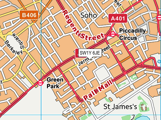 SW1Y 6JE map - OS VectorMap District (Ordnance Survey) SW1Y 6JE map - OS VectorMap District (Ordnance Survey)