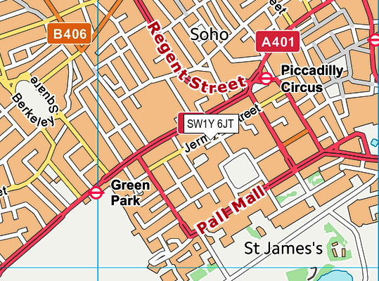 SW1Y 6JT map - OS VectorMap District (Ordnance Survey) SW1Y 6JT map - OS VectorMap District (Ordnance Survey)