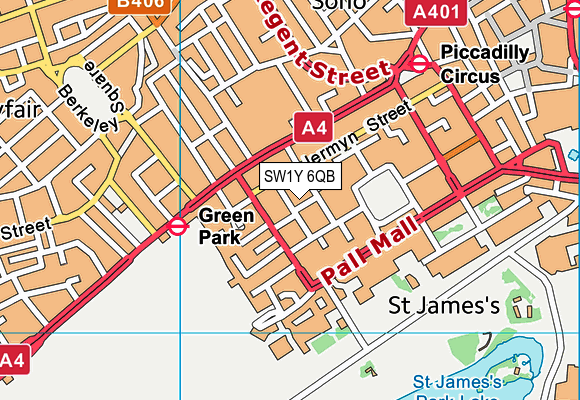 SW1Y 6QB map - OS VectorMap District (Ordnance Survey) SW1Y 6QB map - OS VectorMap District (Ordnance Survey)