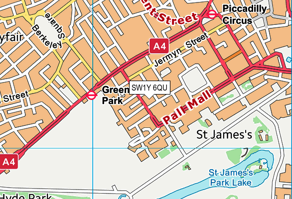 SW1Y 6QU map - OS VectorMap District (Ordnance Survey) SW1Y 6QU map - OS VectorMap District (Ordnance Survey)