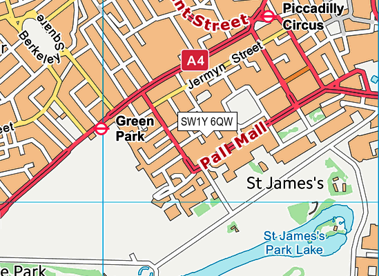 SW1Y 6QW map - OS VectorMap District (Ordnance Survey) SW1Y 6QW map - OS VectorMap District (Ordnance Survey)