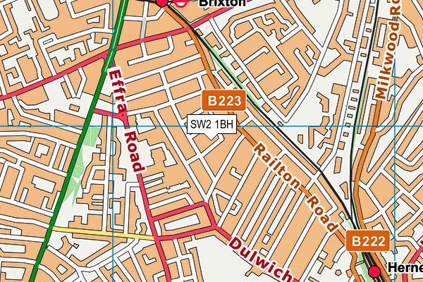 SW2 1BH map - OS VectorMap District (Ordnance Survey) SW2 1BH map - OS VectorMap District (Ordnance Survey)
