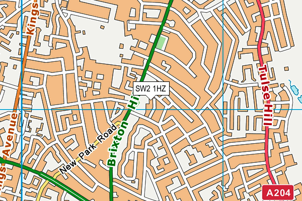 SW2 1HZ map - OS VectorMap District (Ordnance Survey) SW2 1HZ map - OS VectorMap District (Ordnance Survey)