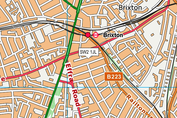 SW2 1JL map - OS VectorMap District (Ordnance Survey) SW2 1JL map - OS VectorMap District (Ordnance Survey)