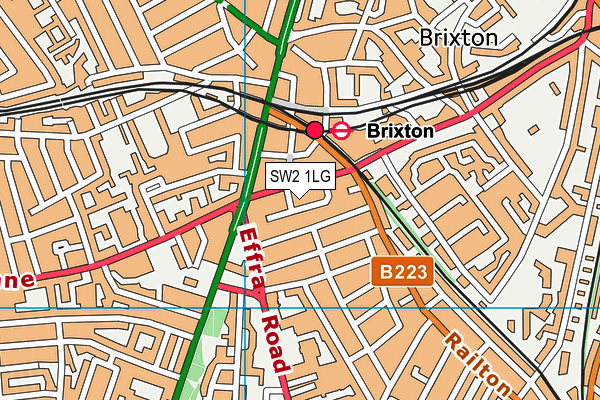 SW2 1LG map - OS VectorMap District (Ordnance Survey) SW2 1LG map - OS VectorMap District (Ordnance Survey)
