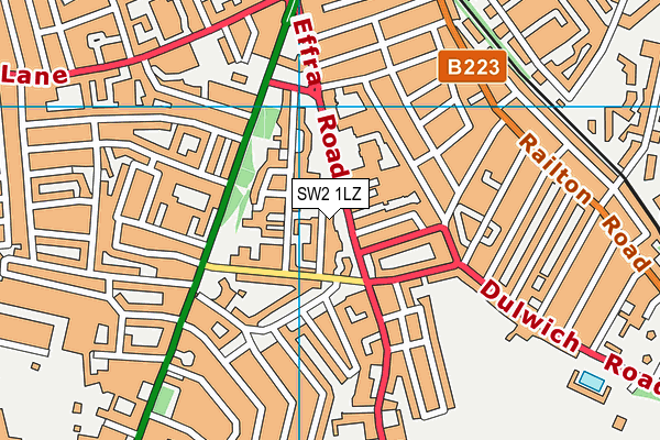 SW2 1LZ map - OS VectorMap District (Ordnance Survey) SW2 1LZ map - OS VectorMap District (Ordnance Survey)