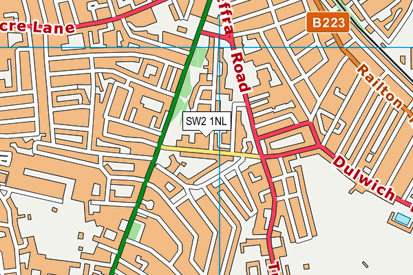 SW2 1NL map - OS VectorMap District (Ordnance Survey) SW2 1NL map - OS VectorMap District (Ordnance Survey)