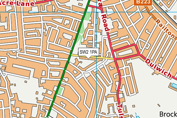 SW2 1PA map - OS VectorMap District (Ordnance Survey) SW2 1PA map - OS VectorMap District (Ordnance Survey)