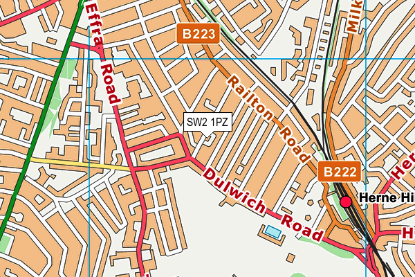 SW2 1PZ map - OS VectorMap District (Ordnance Survey) SW2 1PZ map - OS VectorMap District (Ordnance Survey)