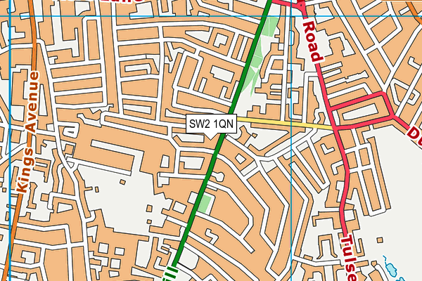 SW2 1QN map - OS VectorMap District (Ordnance Survey) SW2 1QN map - OS VectorMap District (Ordnance Survey)