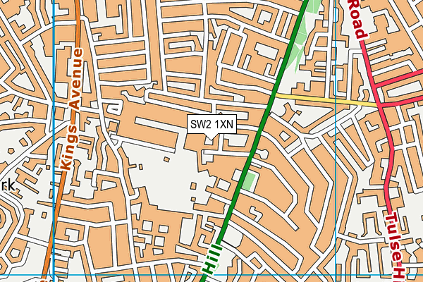 SW2 1XN map - OS VectorMap District (Ordnance Survey) SW2 1XN map - OS VectorMap District (Ordnance Survey)
