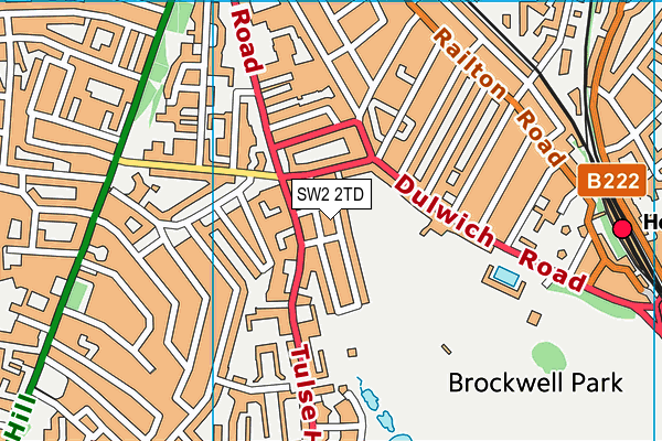 SW2 2TD map - OS VectorMap District (Ordnance Survey) SW2 2TD map - OS VectorMap District (Ordnance Survey)
