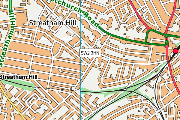 SW2 3HN map - OS VectorMap District (Ordnance Survey) SW2 3HN map - OS VectorMap District (Ordnance Survey)