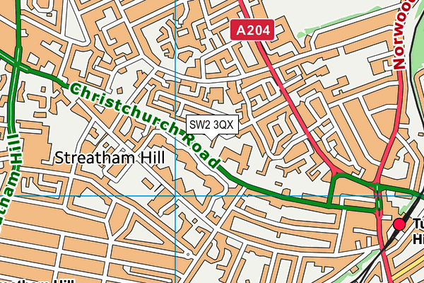 SW2 3QX map - OS VectorMap District (Ordnance Survey) SW2 3QX map - OS VectorMap District (Ordnance Survey)