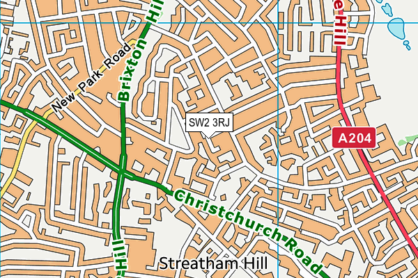 SW2 3RJ map - OS VectorMap District (Ordnance Survey) SW2 3RJ map - OS VectorMap District (Ordnance Survey)