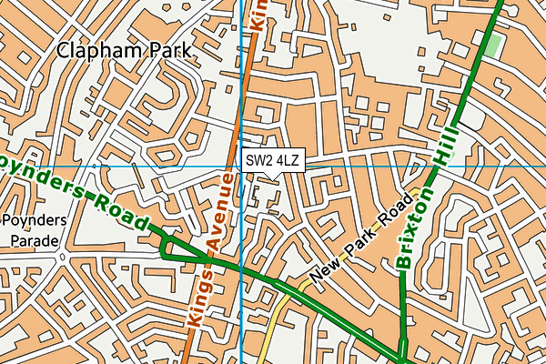 SW2 4LZ map - OS VectorMap District (Ordnance Survey) SW2 4LZ map - OS VectorMap District (Ordnance Survey)