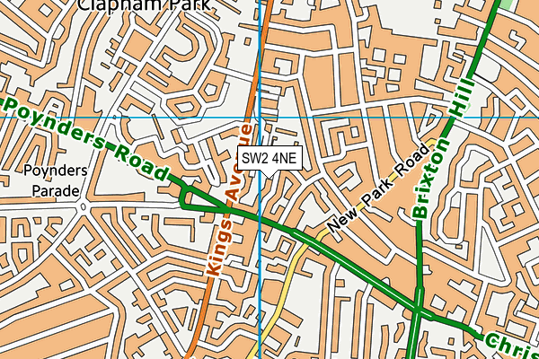 SW2 4NE map - OS VectorMap District (Ordnance Survey) SW2 4NE map - OS VectorMap District (Ordnance Survey)