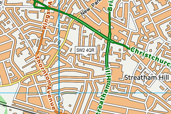 SW2 4QR map - OS VectorMap District (Ordnance Survey) SW2 4QR map - OS VectorMap District (Ordnance Survey)