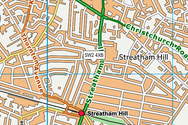 SW2 4XB map - OS VectorMap District (Ordnance Survey) SW2 4XB map - OS VectorMap District (Ordnance Survey)