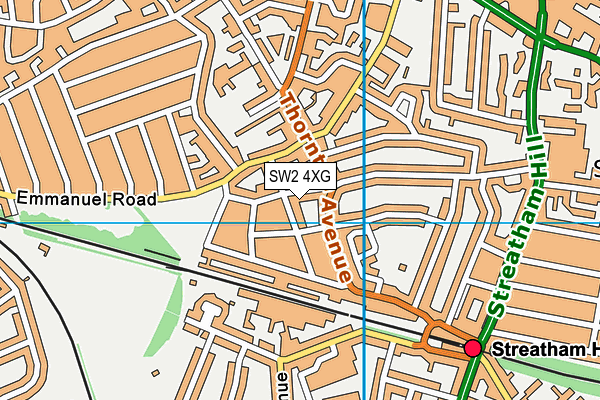 SW2 4XG map - OS VectorMap District (Ordnance Survey) SW2 4XG map - OS VectorMap District (Ordnance Survey)