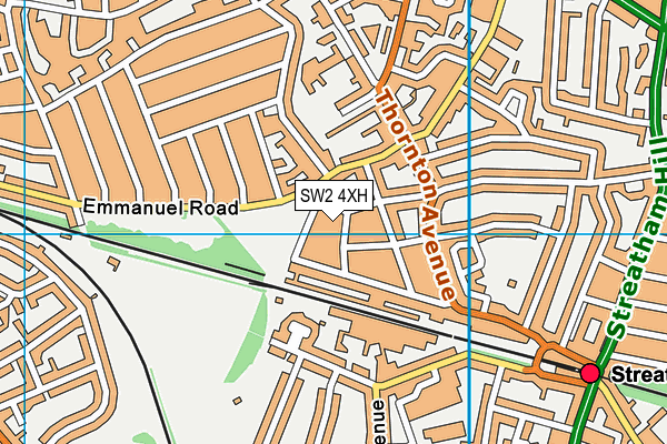 SW2 4XH map - OS VectorMap District (Ordnance Survey)