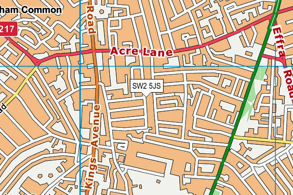 SW2 5JS map - OS VectorMap District (Ordnance Survey) SW2 5JS map - OS VectorMap District (Ordnance Survey)