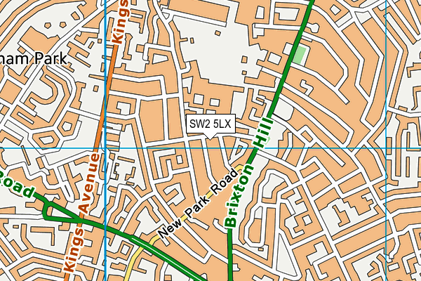 SW2 5LX map - OS VectorMap District (Ordnance Survey) SW2 5LX map - OS VectorMap District (Ordnance Survey)