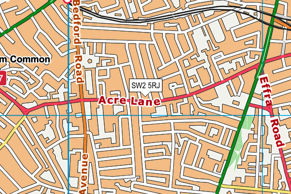 SW2 5RJ map - OS VectorMap District (Ordnance Survey) SW2 5RJ map - OS VectorMap District (Ordnance Survey)