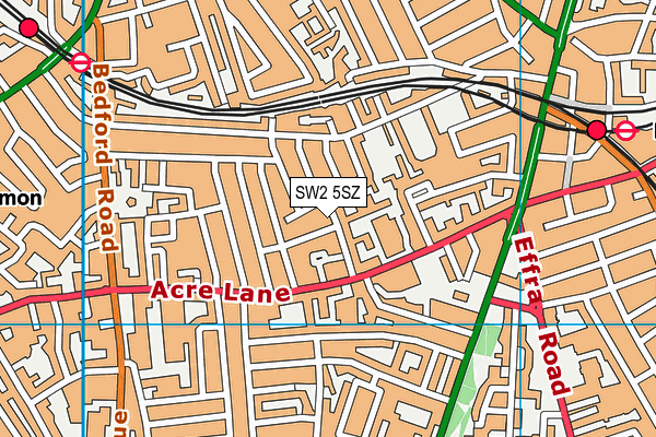 SW2 5SZ map - OS VectorMap District (Ordnance Survey) SW2 5SZ map - OS VectorMap District (Ordnance Survey)