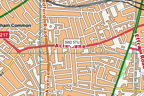 SW2 5TU map - OS VectorMap District (Ordnance Survey) SW2 5TU map - OS VectorMap District (Ordnance Survey)